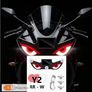 High-Brightness LED Neon Car Window Decoration Light, Wireless Solar Powered, "Devil'S Eye" Triangular Window Lighting, Creating Car Interior Image 4