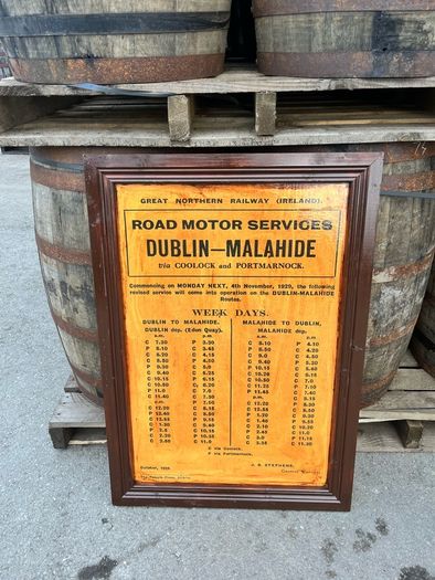 Wooden - 1920s Malahide to dublin timetables