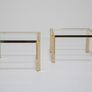 Vintage Pair of Brass and Glass Side Tables, Italy, 1970s Image 3