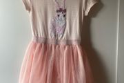 Peach pink bunny sequin dress with tulle skirt age 5
