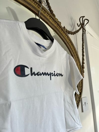 Champion White Cropped T-Shirt Size XS