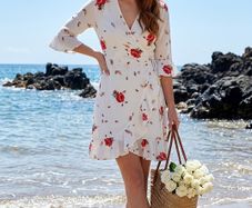 GAP Lightweight Floral Summer Wrap Beach Dress Soft Romantic Midi XS