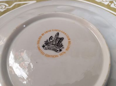 Belleek,  black stamp, GAA , display plate, Oisin Kelly designed.  commemorative plate, 1970s Belleek china