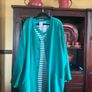 Mona Lisa of Germany  FURTHER REDUCED. two piece outfit , in Jade green, a beautiful light jacket and a matching jade and white top . Length of jacket is 35 inches and the top also Image 9