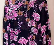 Ladies Navy&Pink Patterned Top by Part Two