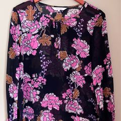 Ladies Navy&Pink Patterned Top by Part Two