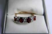 Vintage14K Gold 585 Ring With  Diamonds and Rubies Ring size P1/2 - 2,9g