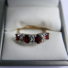 Vintage14K Gold 585 Ring With  Diamonds and Rubies Ring size P1/2 - 2,9g