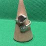 Handmade Celtic sterling silver ring with sea glass and Triskele. Size N and adjustable Image 3