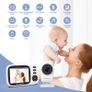 Baby Monitor with Camera and Night Vision,3.2inch Screen Wireless Video Baby Monitor with Rechargeable Battery, VOX Mode, Temperature Monitoring,Two-Way Audio,Soothing Sounds & Lullabies Image 2