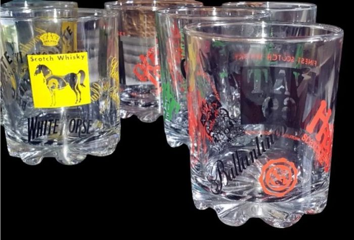 Vintage 1960s Scotch Whisky Glasses - Set of 6