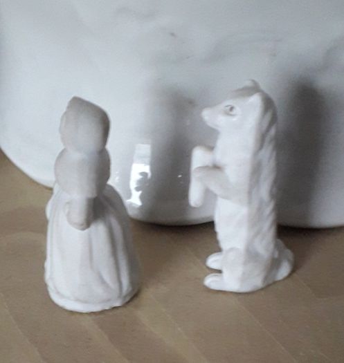 Two Antique - Victorian Bisque - Miniature Figurines
