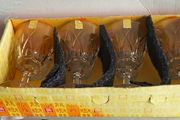 Vintage VMC REIMS France Crystal Cordial Glasses - 2 Set of 4 - 3.5 inches tall each set is 28.00 euro.