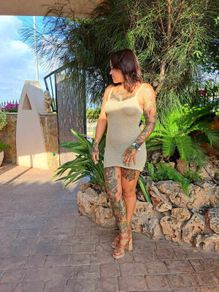 Gold knitted midi dress  6-10
