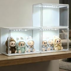 Display boxes with LED lights set of 3 stackable brand new