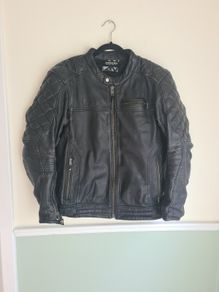 Oxford Route 73 motorcycle jacket black leather Size large EU 42