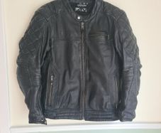 Oxford Route 73 motorcycle jacket black leather Size large EU 42