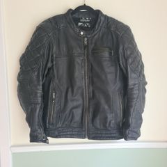 Oxford Route 73 motorcycle jacket black leather Size large EU 42