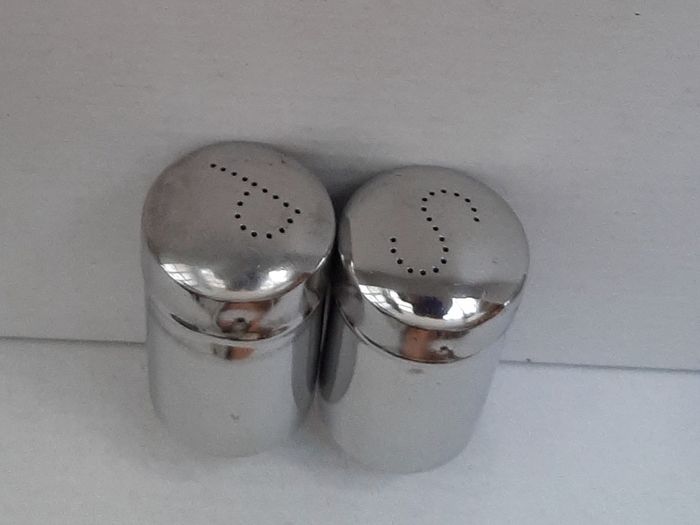 vintage salt and pepper stainless Steel