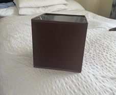 curtains, throw, valance and lampshade and bedside lamp
