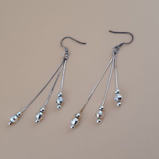Classic Sterling Silver Multi-Strand Dangle Earrings