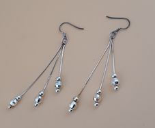 Classic Sterling Silver Multi-Strand Dangle Earrings