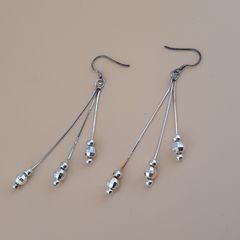 Classic Sterling Silver Multi-Strand Dangle Earrings