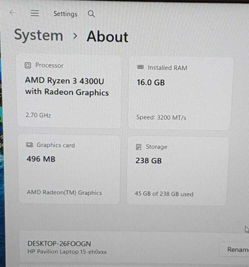 HP Pavilion 15 Touchscreen Laptop | Ryzen 3 4300U | 16GB RAM | 256GB NVMe