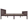 Bed Frame Dark Brown Solid Pine Wood 160x200 cm Image 5