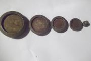 6  antique brass waights