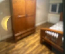 bed and wardrobe