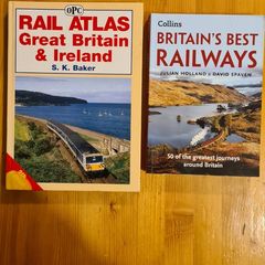 Railway Books. 1 X Rail Atlas Great Britain And Ireland By S. K. Baker. 2x Britain's Best Railways By Julian Holland & David Spaven.