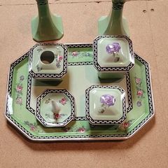 Vintage Royal Staffordshire Vanity Set  Complete 8 Piece Dressing Table Set