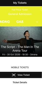 The Script ticket