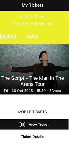 The Script ticket