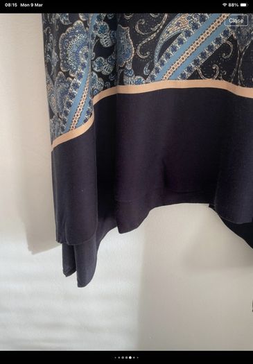 skirt paisley print asymmetrical hemline skirt H&M size small 10/12
