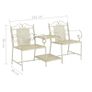 2 Seater Garden Bench 161 cm Steel White Image 7