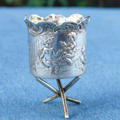 Miniature 19th century 800 silver chalice