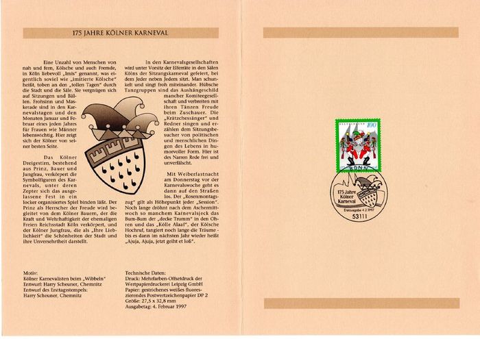 1997 Bundes Republic Deutschland (Germany) Federal Annual Stamp EFT Collection incl 45 images of contents