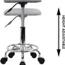NEW SALE Swivel Rolling Stool Height Adjustable PU Leather Cushion Salon Vanity Massage Office Stool Chair Small (Gray Image 4