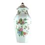 Crown Staffordshire Pagoda Pattern 6 Sided Hexagonal Vase With Lid Vintage Fine Bone China England Image 3