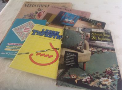 6 Vintage Needlecraft/Tapestry booklets