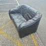 Black 2 Seater Leather Sofa Image 3