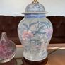 Pretty Oriental Pastel Floral Ginger Jar Lamp Base with Wooden Plinth Base Image 10
