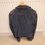 Vera Moda Navy Suede Leather Jacket Image 3