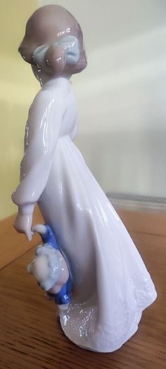 Vintage 1989 Lladro By Nao Girl With Rag Doll Figurine #1108 Hand Made In Spain
