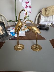 Antique stork ornaments brass