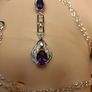 Sterling Silver Natural Amethyst Drop Pendant and Chain (February Birthstone) Image 10