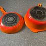 Made in France Cast Iron Marmitout 3 in 1 Saucepan Frying Pan 22 Orange Le Creuset style Image 8