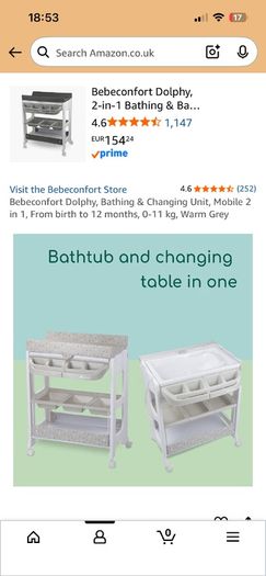 Changing table + bathtub